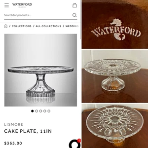 Nuevo/Sin Usar $365 CRISTAL WATERFORD LISMORE 11" Pie Redondo Pastel Soporte Plataforma - Imagen 1 de 14