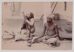 10x15 -INDE- Fakirs des environs de Jaipur - Vintage citrate print c.1895 - Imagen 1 de 2
