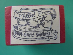 ¡Hola! From Bum @#% ¡En ninguna parte! Sello postoideo GOMA PARA COCHECITO DE BEBÉ PARACHOQUES sello de goma - Imagen 1 de 2