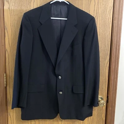 Hickey Freeman Men’s Blazer The Boardroom Collection 100% Wool Sz 44 Black - Image 1 of 4