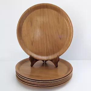 Set of 7 Round Wood Plates Platters 12" - Picture 1 of 16