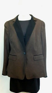 Gorgeous Brown & Black Fully Lined Smart Jacket from Next - Size 22 - BNWOT! - Picture 1 of 6