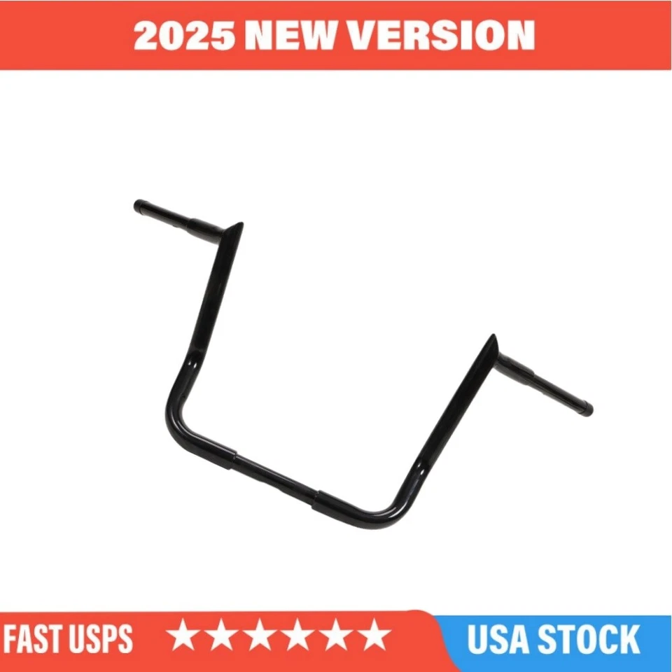 Black 14" For Harley Street Electra Glide Meathook Bars Handlebar Foto 1 de 4