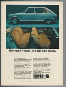 1969 RENAULT 16 advertisement, Canadian print ad, Renault 16 sedan, colour - Foto 1 di 3