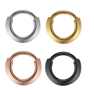 1,2mm Gold Septum Clicker 3 Ringe Segment Ring Scharnier Silber Helix Tragus Ohr - Bild 1 von 11