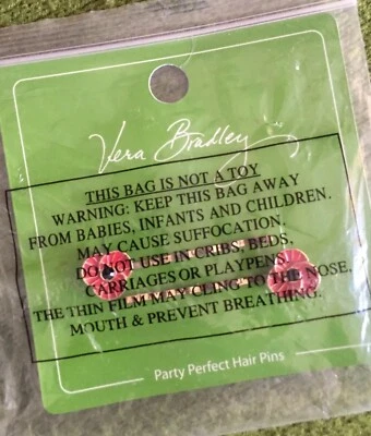 Alfinetes de cabelo Vera Bradley Party perfect flores alegres novo com etiquetas - Imagem 1 de 2