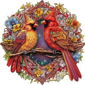 500-Piece XL Wooden Cardinal Puzzle for Adults Difficult Jigsaw Puzzles Family - Picture 1 of 8