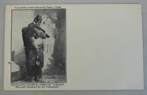 C. 1907 Cartolina Urlante Charlie Capo della Tribù Yokayo (Assassinato da Tribesman) - Foto 1 di 3