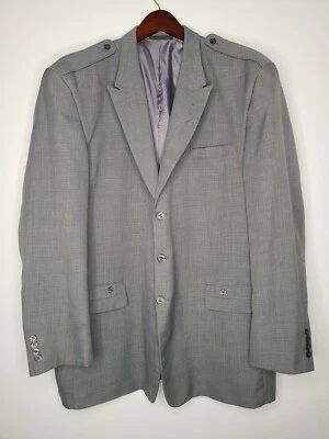 Chaqueta Falcone Superlative 150s Para Hombre Gris Larga Doble Ventilación Charreteras Talla 48L Foto 1 de 4