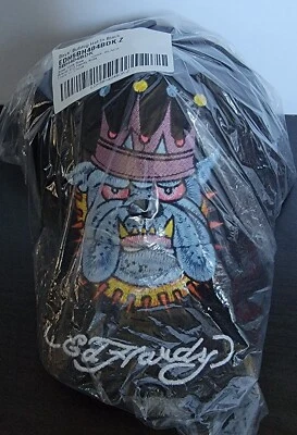 Vintage Ed Hardy Kids Boy's Bulldog Embroidered Hat Black Adjustable Strap 1size - Image 1 of 2