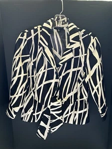 Black And White Cropped 8P Lightweight Suit Jacket Perceptions - Picture 1 of 12