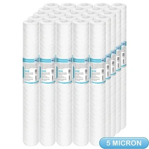 5 Micron 20"x2.5" Whole House String Wound Sediment Filter Replacement 1-25 Pack - Picture 1 of 17