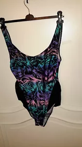 DAMEN BADEANZUG GR: 46 SCHWARZ/ BUNT GEBRAUCHT - Bild 1 von 3