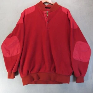 Vintage Cabelas Fleece Jacket Mens Lg Red Padded Elbows Outdoor Gear Shirt - Picture 1 of 9