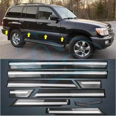 For Toyota Land Cruiser LC100 1998-07 Black Body Side Door Molding Strip Trim k — 第 1/4 张图片