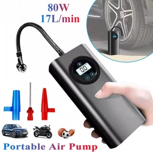 Tyre Inflator Cordless Car Air Pump Accurate Pressure LCD Display for Bikes New - Picture 1 of 12