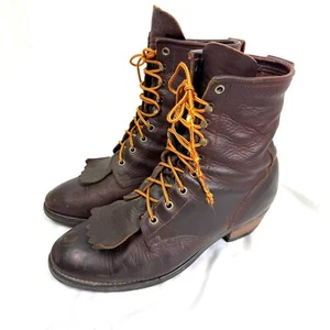 Vintage Durango Herren Vollleder Packer Stiefel Braun Rot Größe 11 EE WEITE Cowboy - Bild 1 von 12