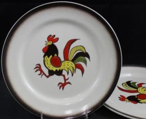 Lote de 2 platos de cena Metlox Red Gallo - Imagen 1 de 4