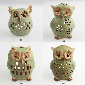 Sammlung Teelichthalter Kerzenhalter Eulenfiguren Zierfigur Keramik Handbemalt  - Bild 1 von 9