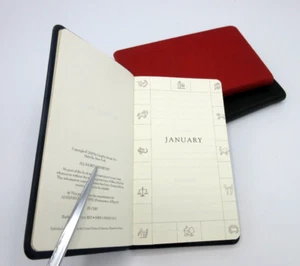 Birthdays Datebook Leather Journal 3x5" Graphic Image Softcover Dark RED - Picture 1 of 10