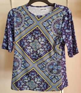 NWT Lands' End Women's Crew Neck Elbow Sleeve Rash Guard UPF 50 XS $60 FLA220 - Picture 1 of 1