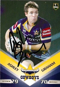 Signed 2010 North Queensland Cowboys NRL Daily Telegraph Card - Ashley Graham - Picture 1 of 3