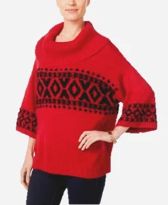 Suéter para mujer Style&co talla XL cuello de capucha manga tres cuartos NUEVO $59 - Imagen 1 de 12
