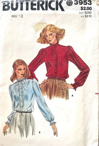 1970's Butterick Misses' Blouse Pattern 3953 Size 12 UNCUT - Picture 1 of 2