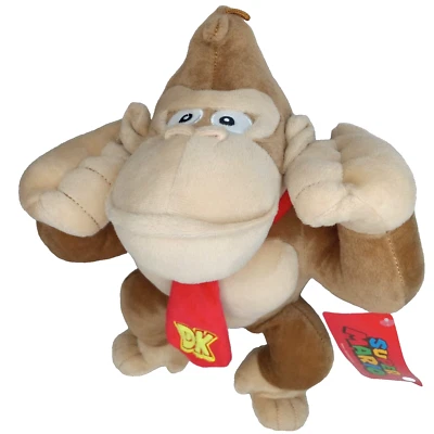 Brinquedo de pelúcia Nintendo Donkey Kong 14" macaco marrom bicho de pelúcia Super Mario Bros - Imagem 1 de 4