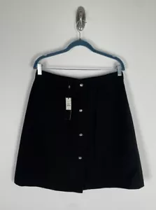 Nwt Talbots Black Pockets Jeweled Button Lined Pleat A-Line Skirt Size 8P - Picture 1 of 10