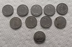 URUGUAY - 1989 - 5 NUEVOS PESOS - LOT OF 10 COINS - CIRCULATED - LOT # 146 - Picture 1 of 4