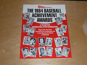1984 TOPPS BASEBALL ACHIEVEMENT AWARDS TOP ROOKIES KIRBY PUCKETT DWIGHT GOODEN - Foto 1 di 3
