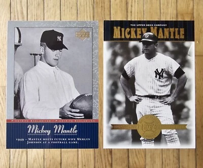 2001 Upper Deck Exclusives Mickey Mantle New York Yankees 2 Card Set - Image 1 of 2