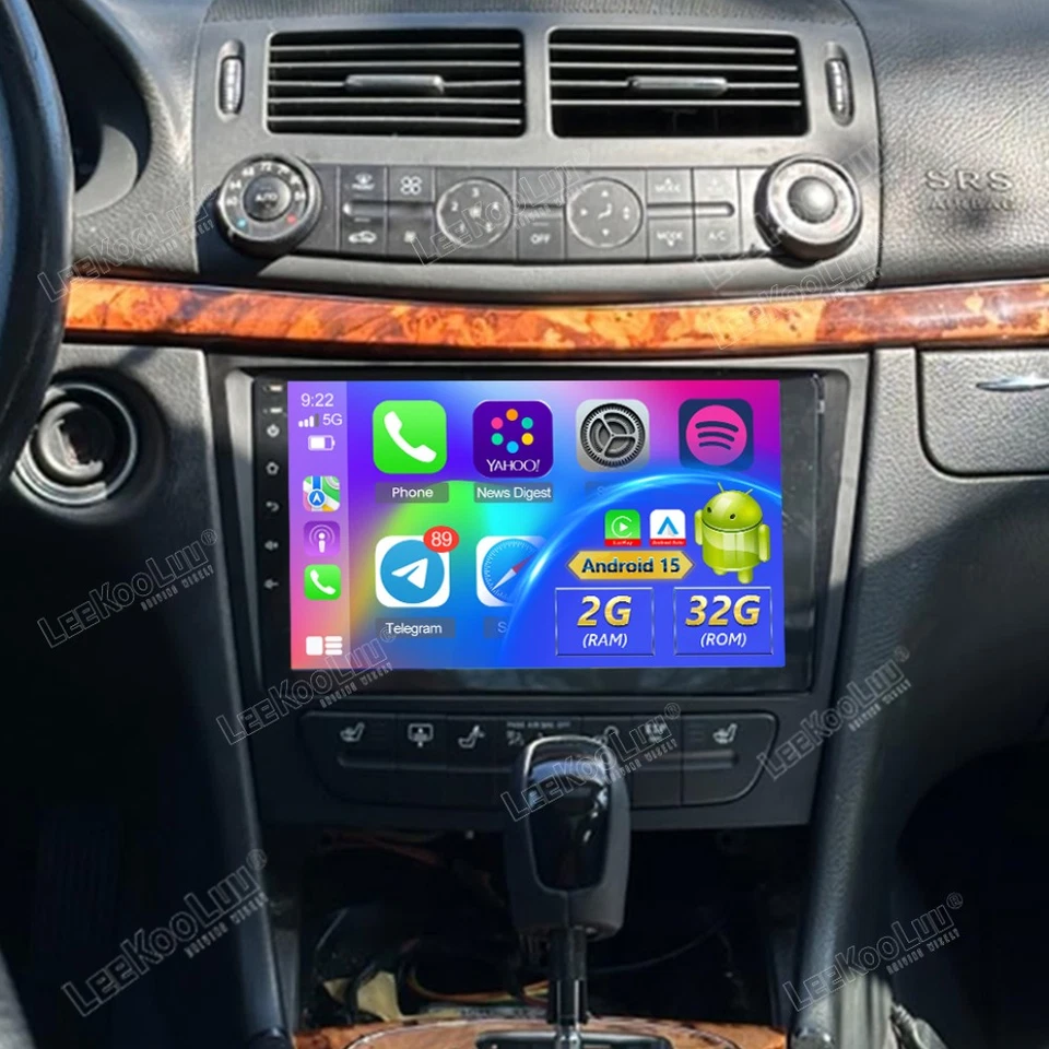 Radio de coche GPS para Mercedes Benz E-W211 E320 E500 E350 2G+32 GB Android 15 Carplay Foto 1 de 4