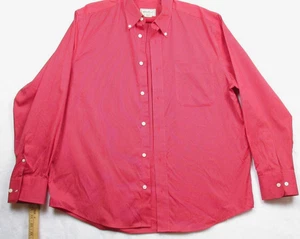 Eddie Bauer Hemd Herren Large rot weiß Nadelstreifen Button Down knitterarm - Bild 1 von 7