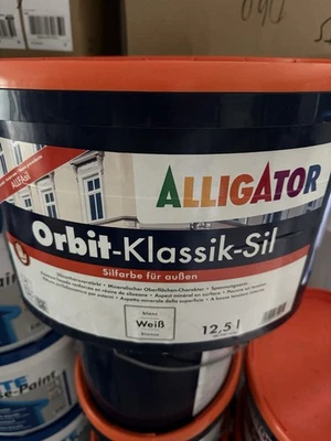 Alligator Orbit-Klassik-Sil Weiß 12,5L Silikonharz Silfarbe Außen Fassadenfarbe - Bild 1 von 4