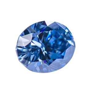 AAA+ 2 CT Fancy Blue VVs1 Loose Diamond 9x7mm Oval cut Premium Quality Gemstone - Picture 1 of 6