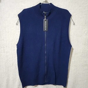 Kallspin Men XXL Blue Wool Nylon Acrylic Full Zip Knitted Vest - Picture 1 of 8