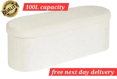 Ottoman Storage Seat Stool Trunk Toy Chest Bedding Blanket Box Folding Footstall - Image 1 of 4