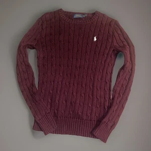 Polo Ralph Lauren Women's Cable Knit Sweater - Sz Extra Small, Burgundy Pullover - Picture 1 of 7