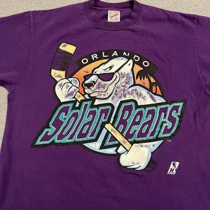 Camisa Orlando Solar Bears vintage años 90 púrpura grande IHL - Imagen 1 de 4