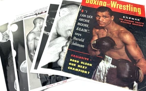 VTG Wire Boxing Photo Lot 1950s Howard Johnson Signed Autograph Magazine Cover - Picture 1 of 7
