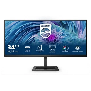 6030532 PHILIPS MONITOR 34 LED VA 21:9 WQHD 4MS 300 CDM, USB-C, ALTEZZA, DP/HDMI - Foto 1 di 4