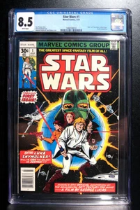 COMICS: Marvel: Star Wars #1 (1977), 1st comic app of Luke/Leia/Vader - CGC 8.5 - Picture 1 of 2