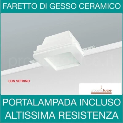 Faretto in Gesso con vetrino a Incasso GU10 Porta faretto a scomparsa  per GU10 - Immagine 1 di 4