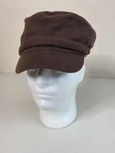 Nine West Women Size S Brown Cabbie Hat Trendy 100% Cotton