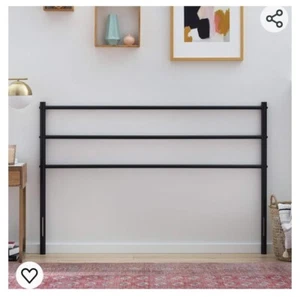 Linenspa Metal Steel Construction Horizontal Bar Design Headboard, Twin, Blk - Picture 1 of 2