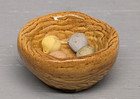Retired Hagen Renaker  Bird Nest with Colorful Eggs