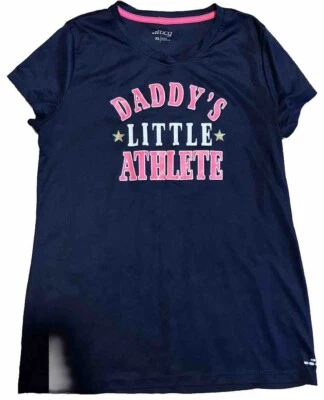 Top BCG Niñas Pequeñas Manga Corta Azul y Rosa (Pequeño Atleta Papá) XLNnuevo con Etiqueta Foto 1 de 4
