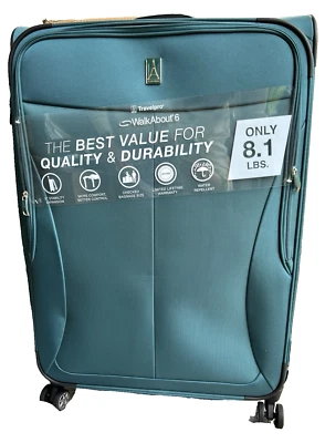 $499 Travelpro WalkAbout 6 Large Check-In Expandable Spinner Luggage 29" Green - Image 1 of 4